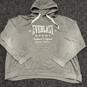 Everlast Sport Mens 4X Hoodie Gray Pullover Graphic Sweatshirt Big & Tall